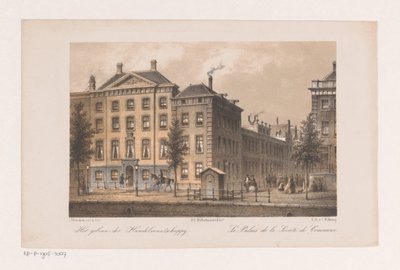 Sede de Handel-Maatschappij en Amsterdam El edificio de la Compañía Comercial (título sobre el objeto) de Johannes Hilverdink