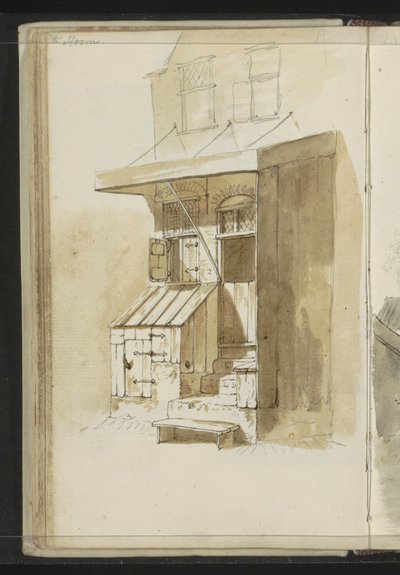 Fachada de una casa con cobertizo en Hoorn de Johannes Huibert Prins
