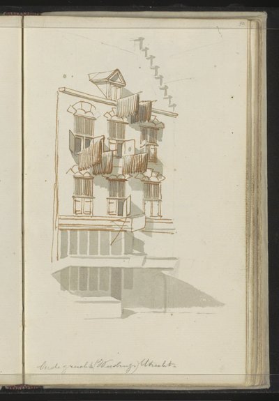Fachada de un edificio en Oudegracht en Utrecht de Johannes Huibert Prins
