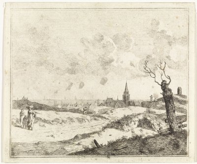 Vista de un pueblo junto al mar de Johannes Huibert Prins