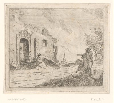 Dibujante en una ruina de Johannes Huibert Prins