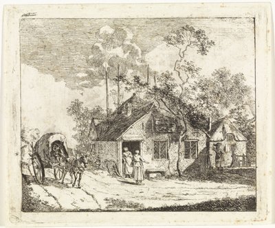Dos casas en un camino de Johannes Huibert Prins