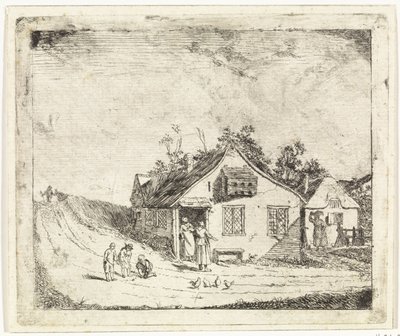 Dos casas en un camino de Johannes Huibert Prins