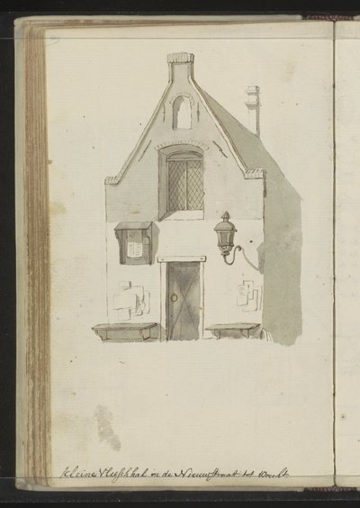 Fachada de Kleine Vleeshal en Lange Nieuwstraat en Utrecht de Johannes Huibert Prins