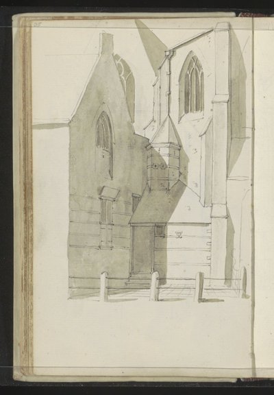 Vista lateral de la Grote Kerk en Hoorn de Johannes Huibert Prins