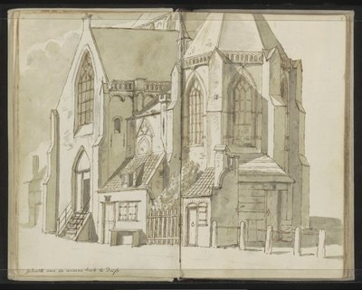 Vista lateral de la Nieuwe Kerk en Delft de Johannes Huibert Prins