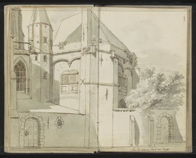 Vista lateral de la Nieuwe Kerk en Delft de Johannes Huibert Prins