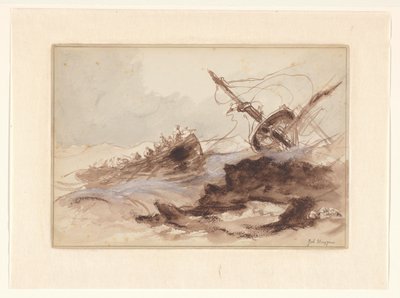 Naufragio de Johannes Huygens (signed by artist)