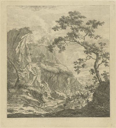 paisaje montañoso con ganado de Johannes Janson