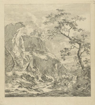 paisaje montañoso con ganado de Johannes Janson