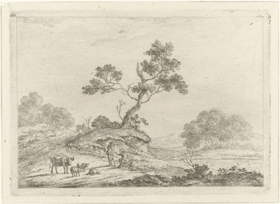 Paisaje con pastores en conversación de Johannes Janson