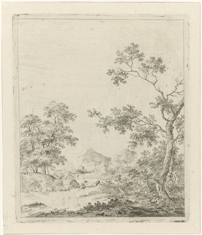 paisaje con pescador de Johannes Janson