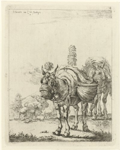 Dos mulas cargadas de Johannes Janson