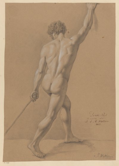 Desnudo masculino de pie, visto desde atrás (3er premio 1812) de Johannes Joseph Maria Watrin