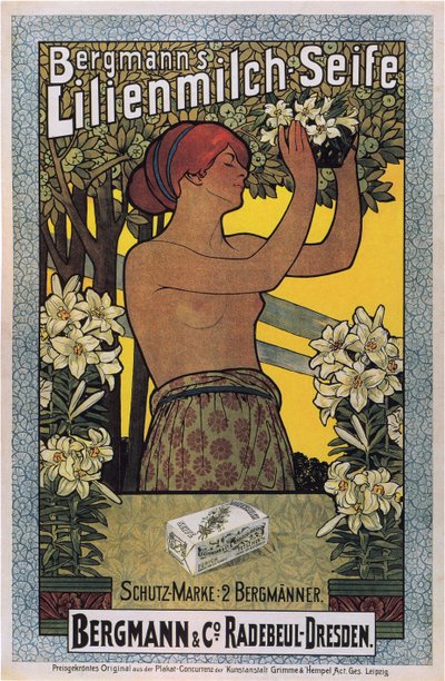 Jabón Lilienmilch de Bergmann, 1896 de Johannes Joseph Vincenz Cissarz