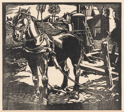 Caballo de tiro entrenado de Johannes Josephus Aarts (signed by artist)