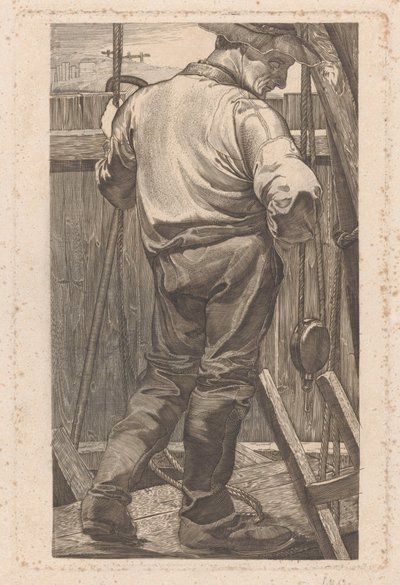 Trabajador en una valla de madera de Johannes Josephus Aarts (signed by artist)