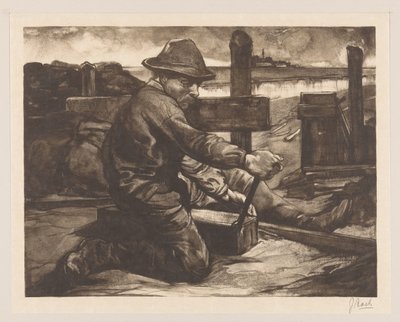 Trabajador con llave inglesa de Johannes Josephus Aarts (signed by artist)