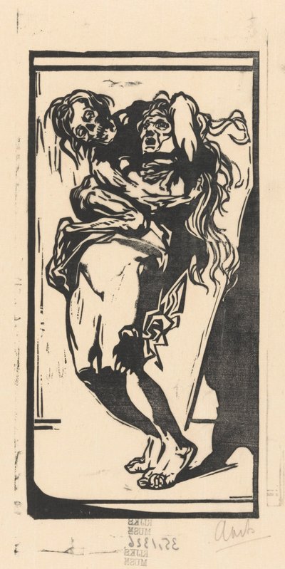 La muerte y una mujer de Johannes Josephus Aarts (signed by artist)