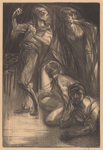 Muerte con dos hombres y una mujer de Johannes Josephus Aarts (signed by artist)