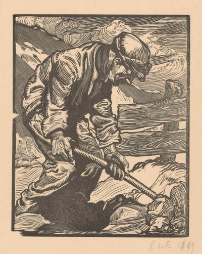 Trabajador del dique de Johannes Josephus Aarts (signed by artist)