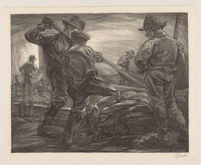 Trabajadores del dique de Johannes Josephus Aarts (signed by artist)