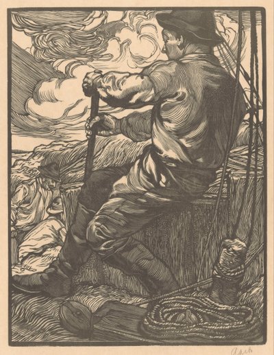 Trabajador curioso de Johannes Josephus Aarts (signed by artist)