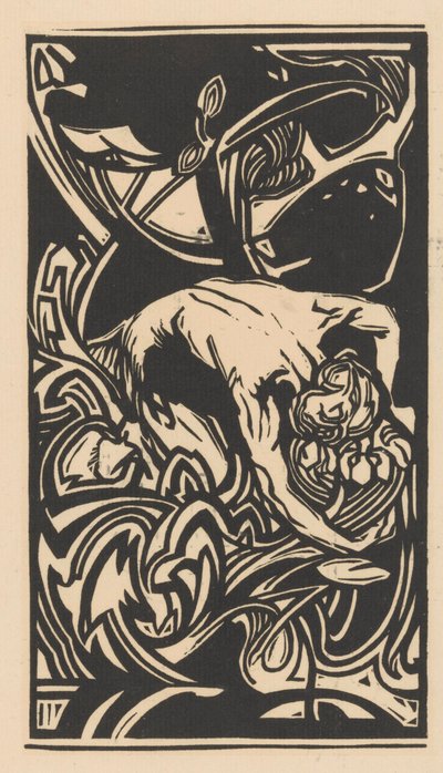 Figura arrodillada entre plantas de Johannes Josephus Aarts