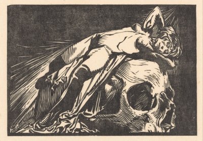 Mujer reclinada sobre una calavera de Johannes Josephus Aarts