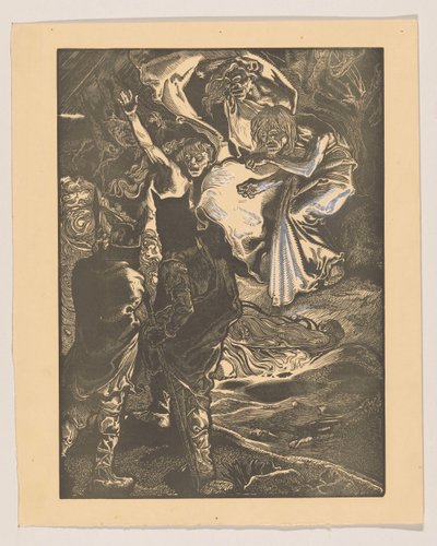 Macbeth y Banquo se encuentran con las tres brujas de Johannes Josephus Aarts