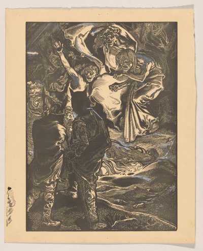 Macbeth y Banquo se encuentran con las tres brujas de Johannes Josephus Aarts