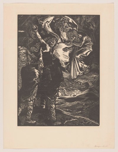 Macbeth y Banquo se encuentran con las tres brujas de Johannes Josephus Aarts