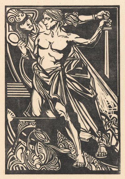 Hombre y mujer con espada y espejo de Johannes Josephus Aarts