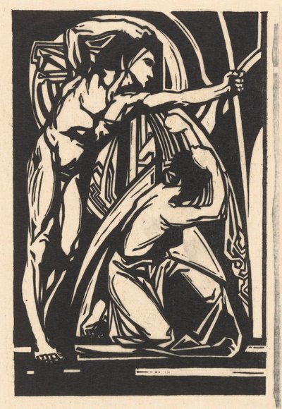 Hombre de pie y mujer arrodillada de Johannes Josephus Aarts