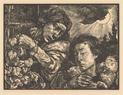 Dos mujeres junto a una parra de Johannes Josephus Aarts