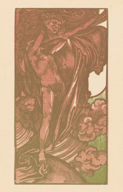 Mujer y niño en las nubes de Johannes Josephus Aarts