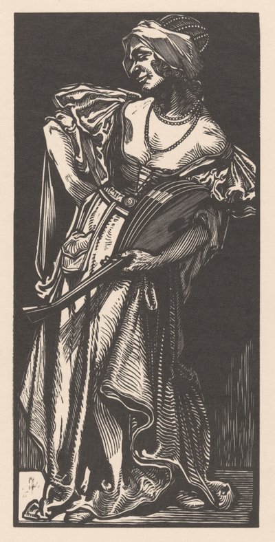 Mujer con laúd de Johannes Josephus Aarts