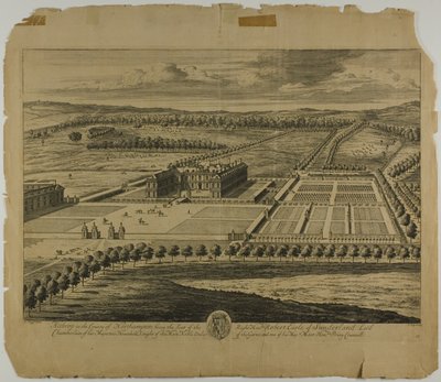 Althrop en el condado de Northampton, lámina 27 de Britannia Illustrata de Johannes Kip