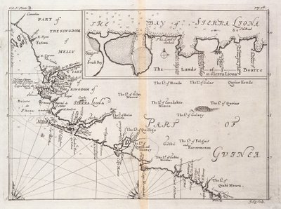 Mapa de Sierra Leona, África de Johannes Kip