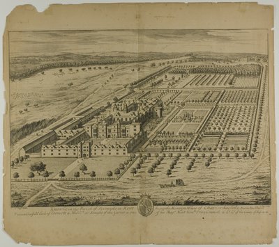 Knowle en la parroquia de Sevenoaks en Kent, lámina 24 de Britannia Illustrata de Johannes Kip