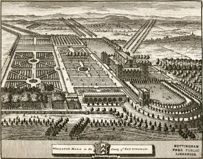 Wollaton Hall y Park Nottingham, Nottinghamshire, c. 1707 de Johannes Kip