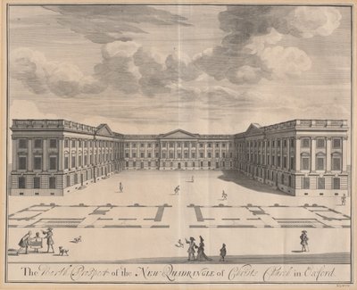 La perspectiva norte del nuevo cuadrángulo de Christ Church en Oxford de Johannes Kip after Leendert Knijff