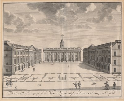 La perspectiva sur del nuevo cuadrángulo de Christ Church en Oxford de Johannes Kip after Leendert Knijff