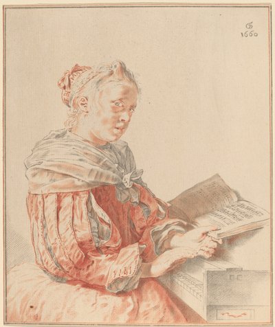 Niña Joven en el Teclado, 1767 de Johannes Kornlein