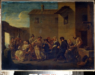 Carnaval de Venecia (Carnaval de Venecia). Pintura de Johannes Lingelbach de Johannes Lingelbach