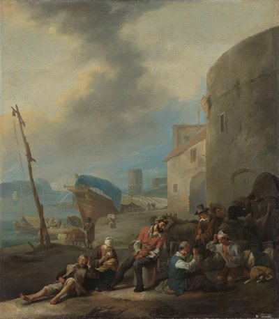 Puerto italiano de Johannes Lingelbach