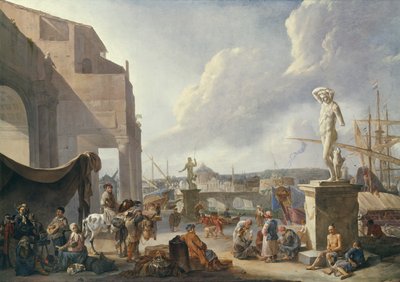 Puerto italiano de Johannes Lingelbach