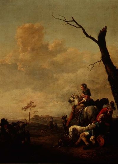 Descanso después de la caza de Johannes Lingelbach