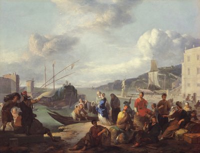Vista de un puerto, 1666 de Johannes Lingelbach