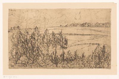 Paisaje con campos y árboles de Johannes Löhr